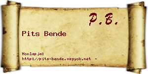 Pits Bende névjegykártya